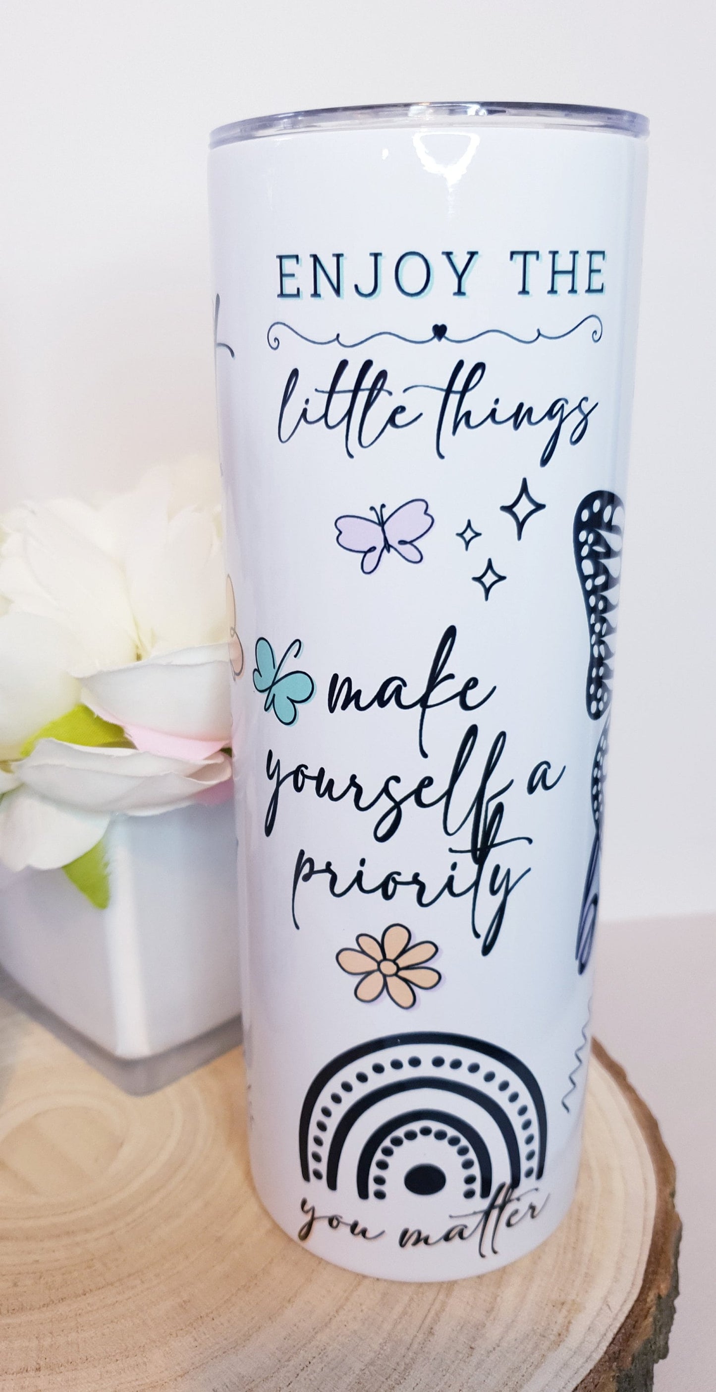 20oz, skinny, Stainless steel, tumbler, sublimation, design, spout lid, straw, gift idea