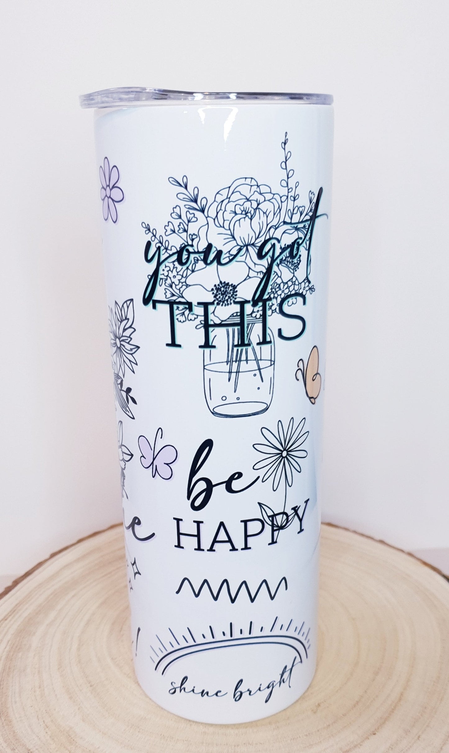 20oz, skinny, Stainless steel, tumbler, sublimation, design, spout lid, straw, gift idea