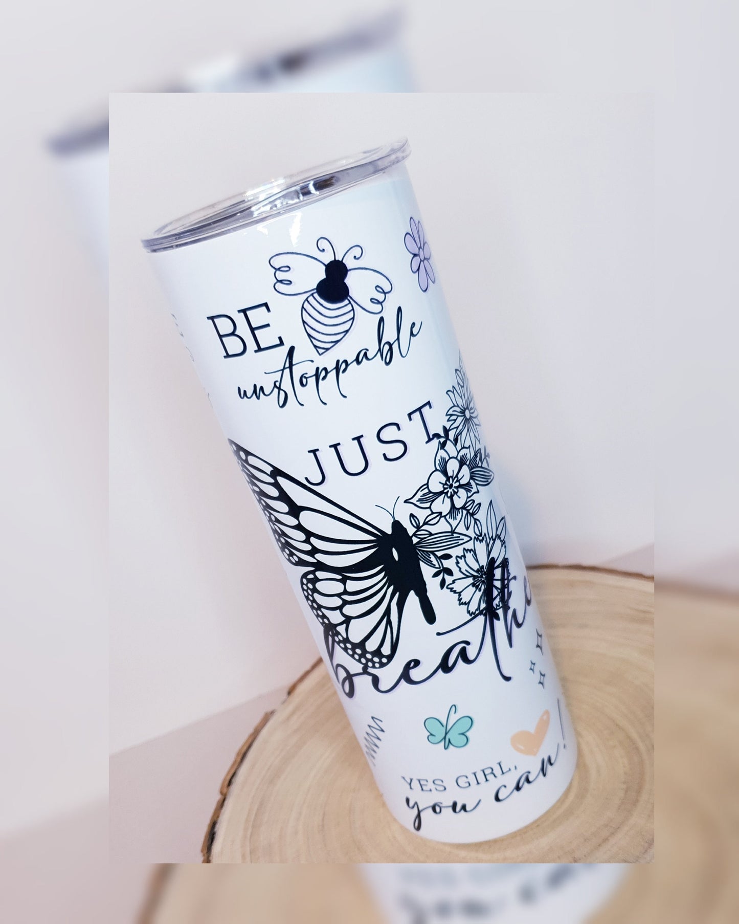 20oz, skinny, Stainless steel, tumbler, sublimation, design, spout lid, straw, gift idea