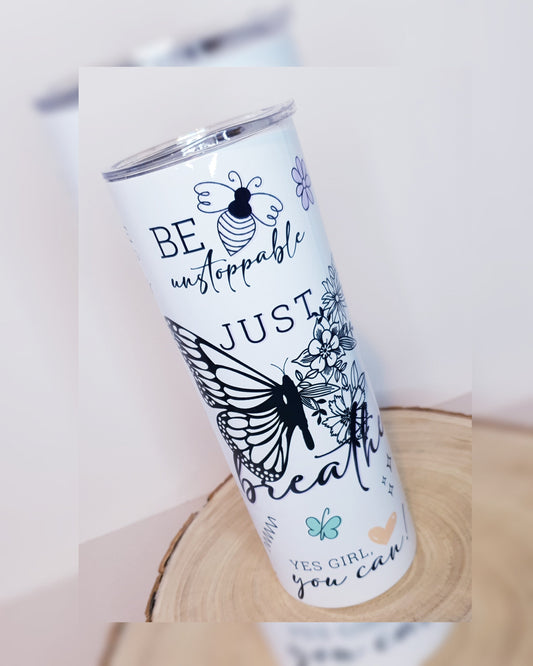 20oz, skinny, Stainless steel, tumbler, sublimation, design, spout lid, straw, gift idea