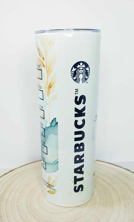 20oz skinny, Tumbler, Starb's inspo, Watercolour Floral design, slide spout lid,sublimation, gift idea