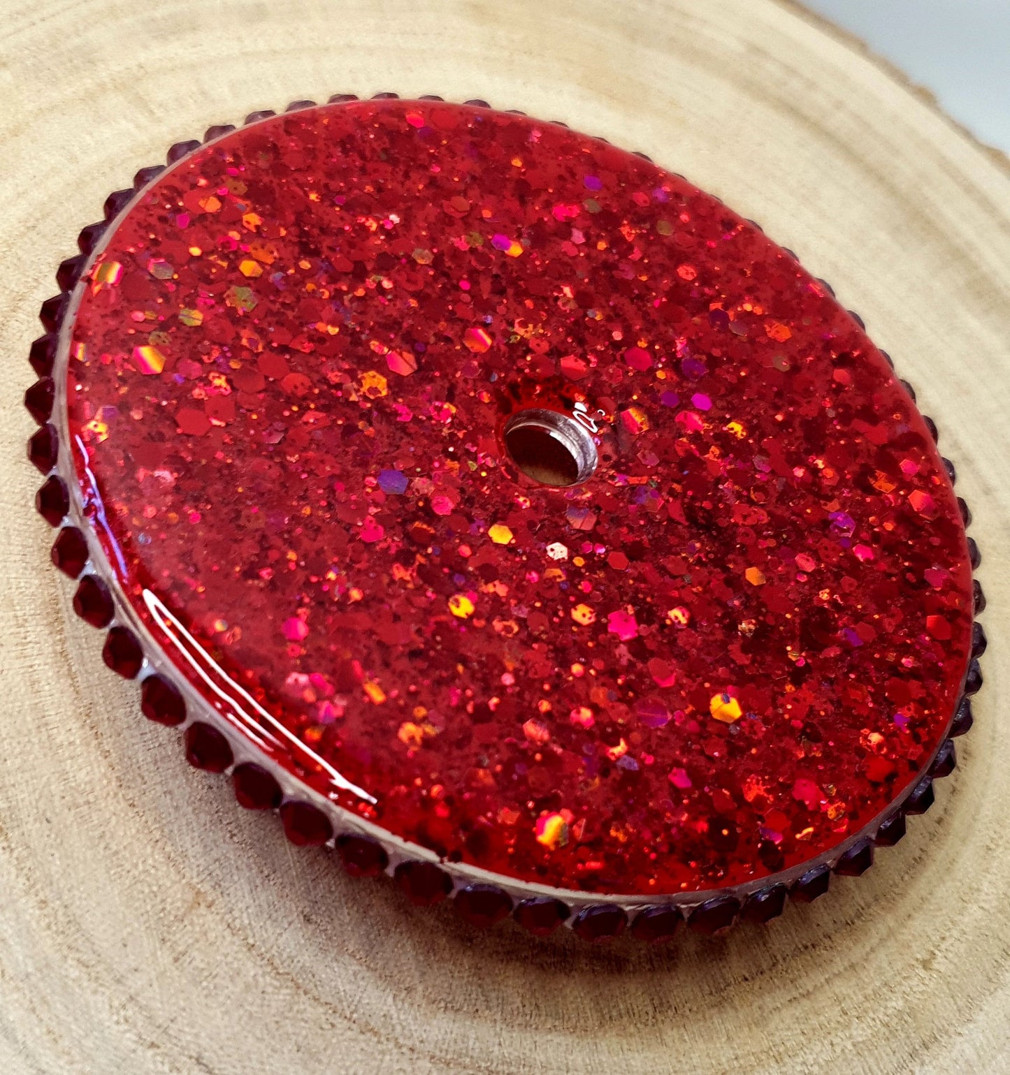 Blood Drip Tumbler, Halloween design, Ghost Face "Stitch" inspo, stunning red glitter lid with rhinestone edging.