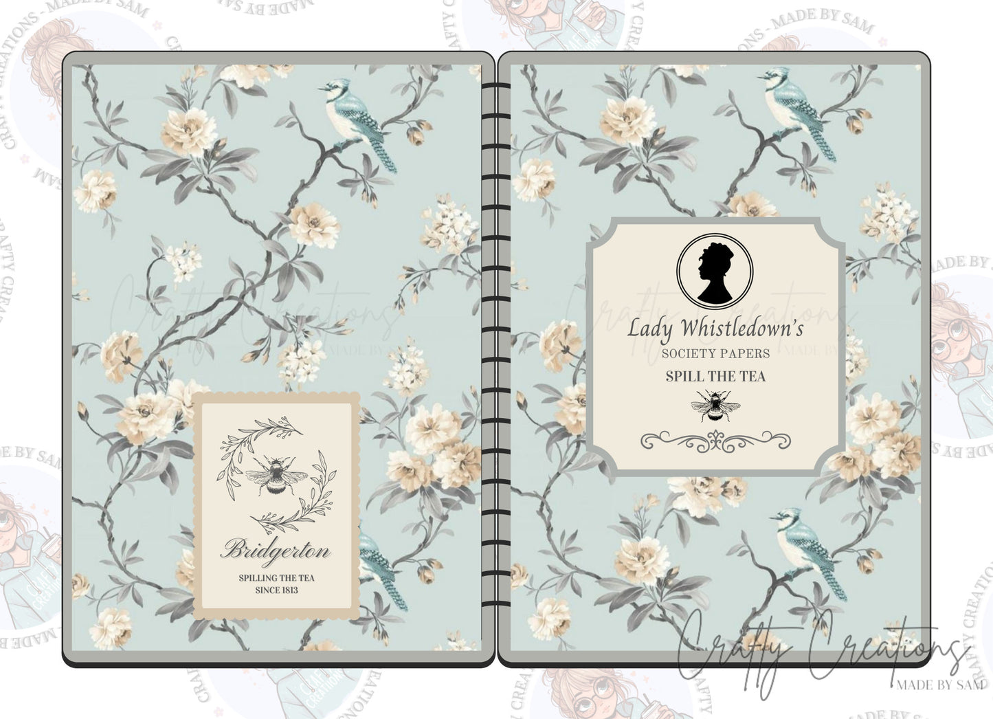 Bridgerton inspired design A5 Journal, Notebook with lined paper