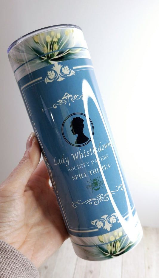 Bridgerton inspired,  Collection - Part 2 - 20oz Stainless steel tumbler, sublimation, floral design, spout lid, straw, gift idea
