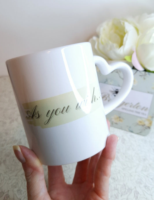 Bridgerton inspired design 11oz Mug with Heart Handle - FREE COASTER with every mug order
