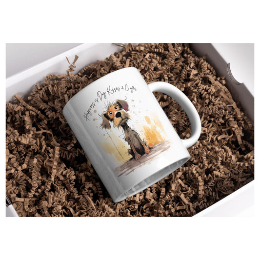 Dog Mug 15oz with cute scruffy dog design, gift idea